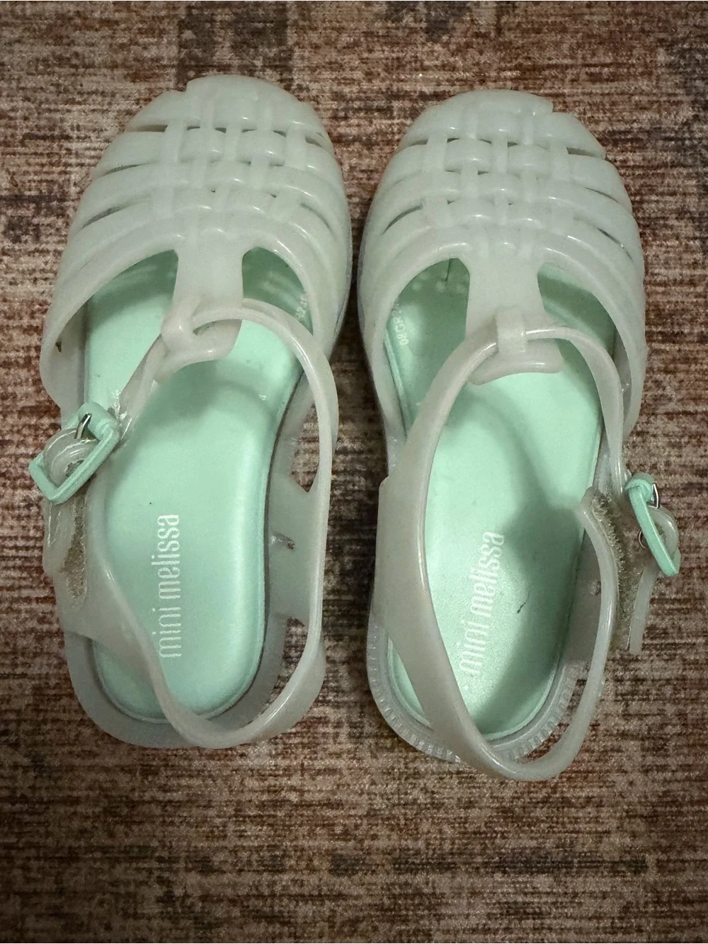 Mini Melissa Girls' Mint Green Jelly Sandals